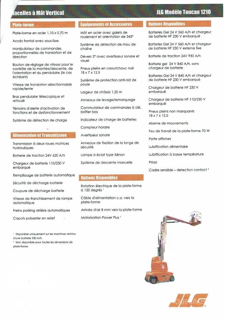 JLG Toucan 1210 Personenliften en invalideliften