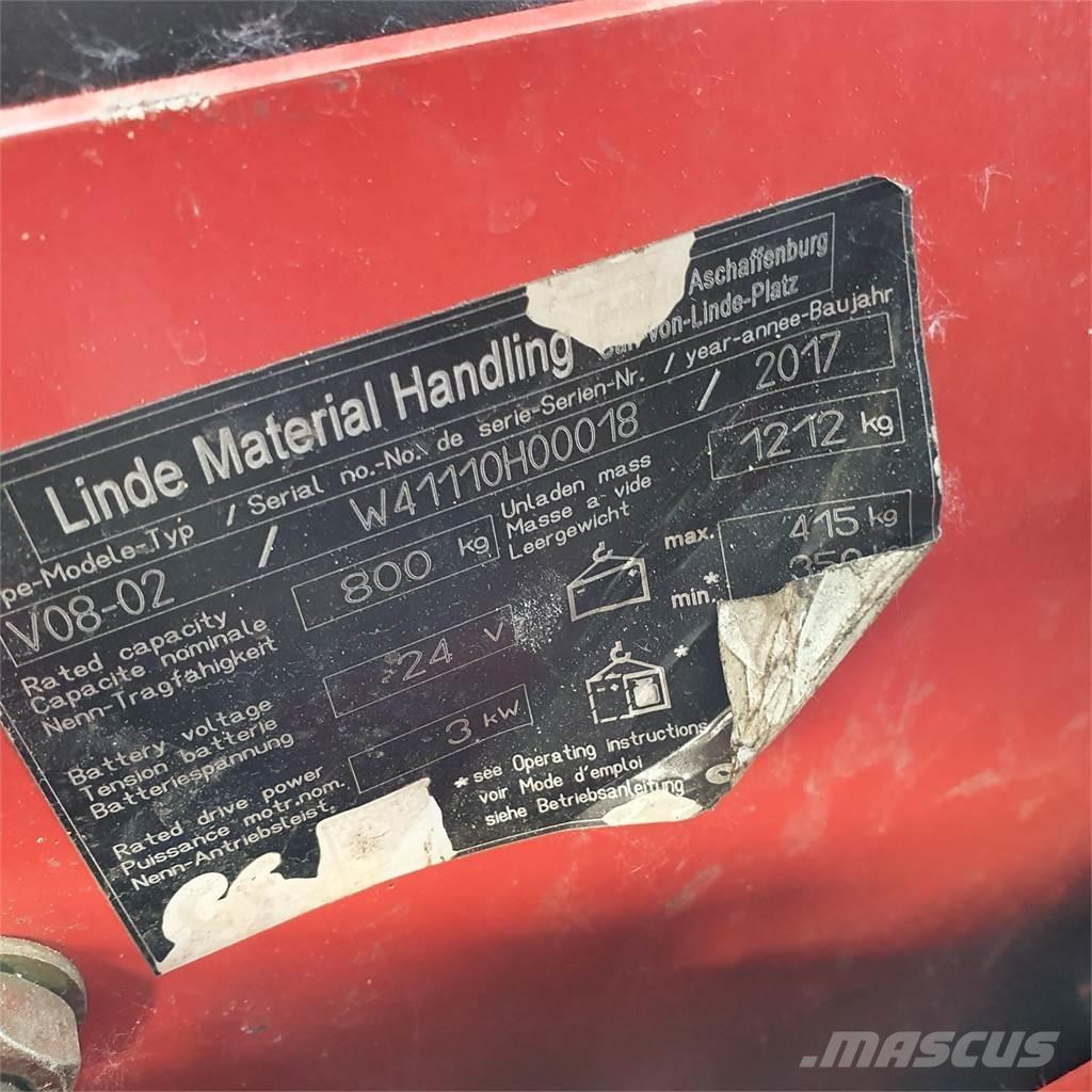 Linde V08-02 Orderpicker voor middelhoog niveau