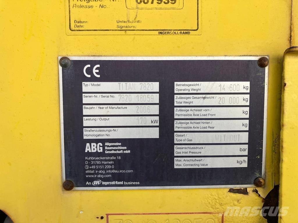 Volvo ABG 7820 Asfaltafwerkmachines