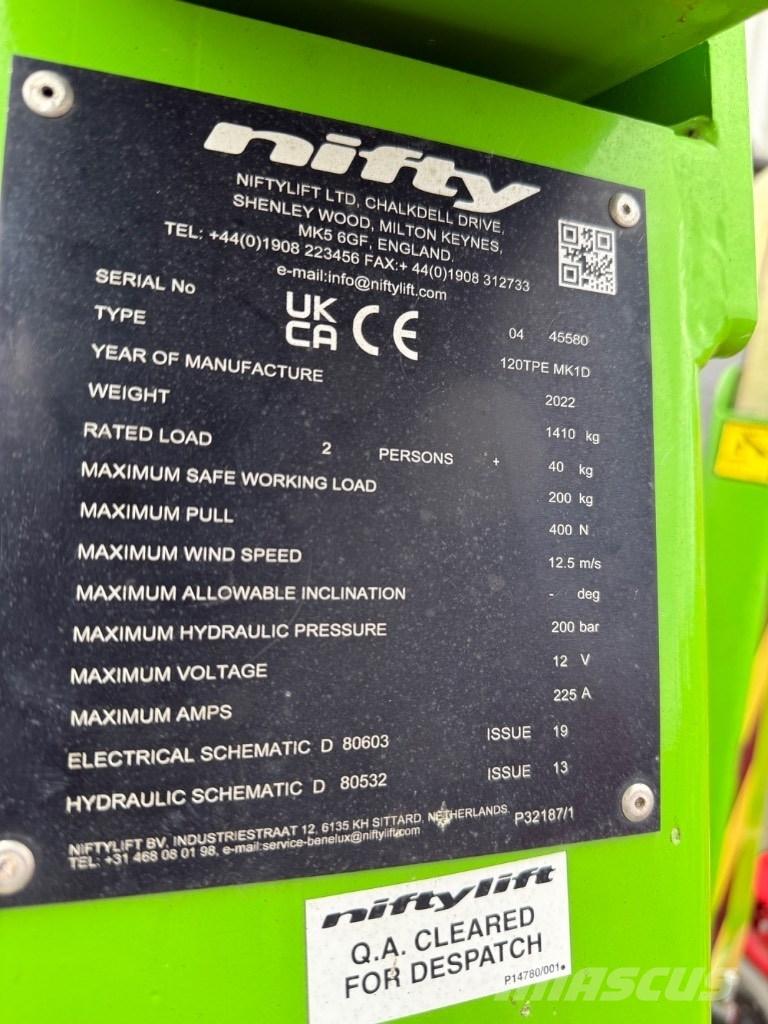 Niftylift 120TPE Aanhanger hoogwerkers