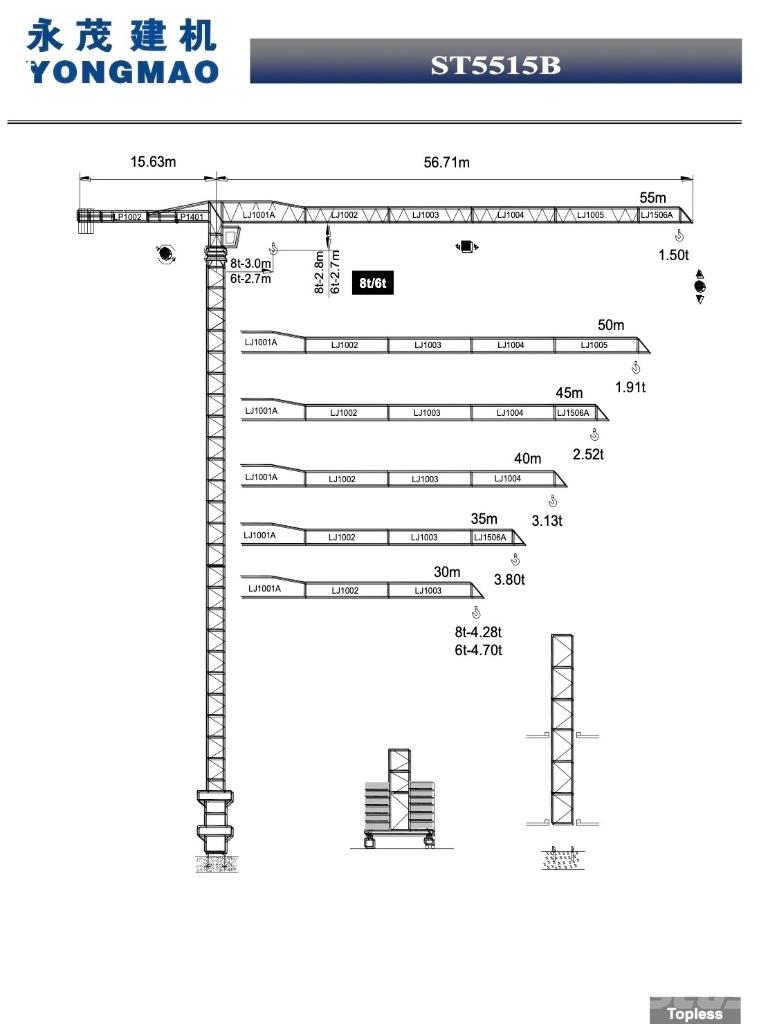 Yongmao ST5515B-6T Torenkranen