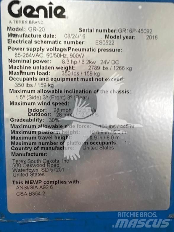 Genie GR20 Personenliften en invalideliften