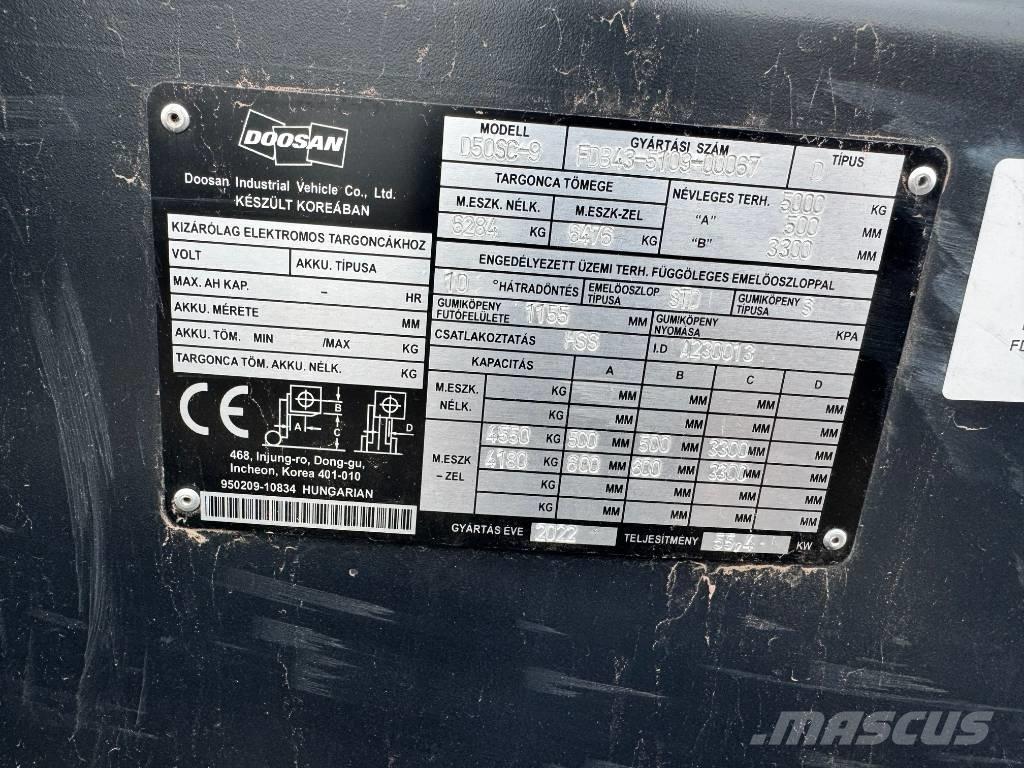 Doosan D 50,  130üó!!! 5t Diesel heftrucks