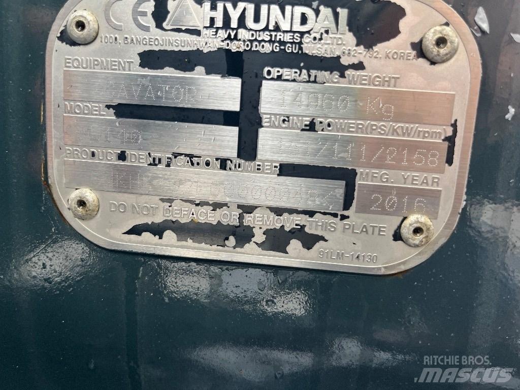Hyundai HW140 Wielgraafmachines