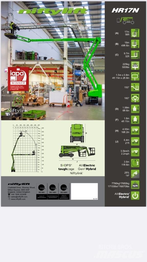 Niftylift HR 17NE Knikarmhoogwerkers
