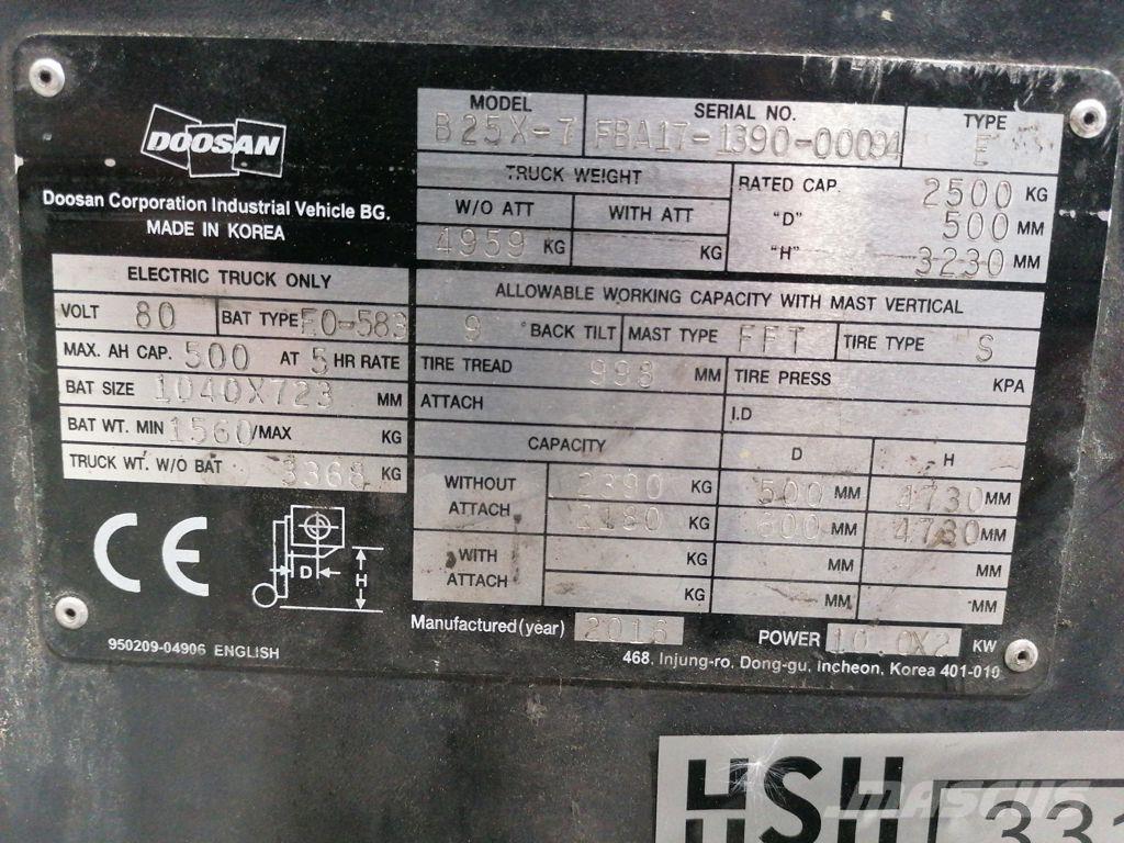 Doosan B25X-7 Elektrische heftrucks