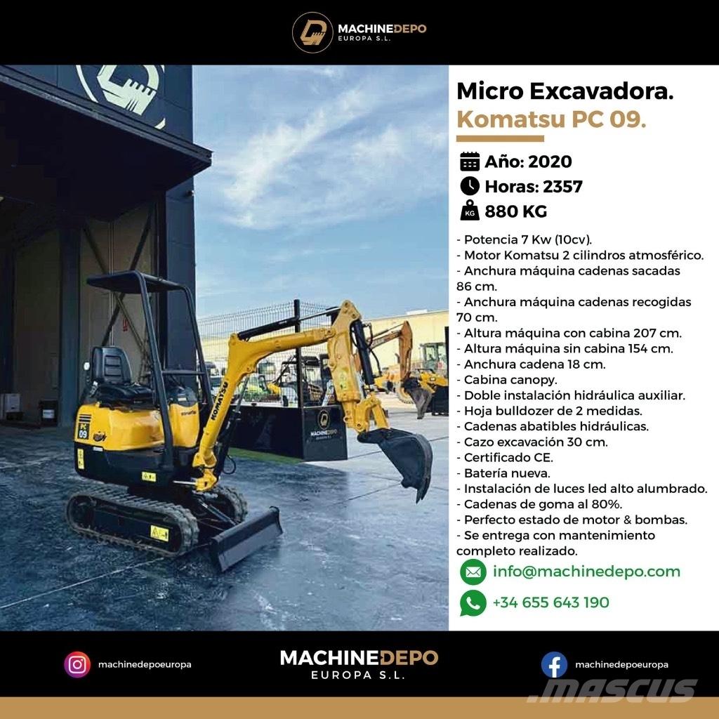 Komatsu PC 09-1 Minigraafmachines < 7t