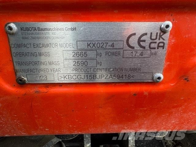 Kubota KX 027-4 Minigraafmachines < 7t