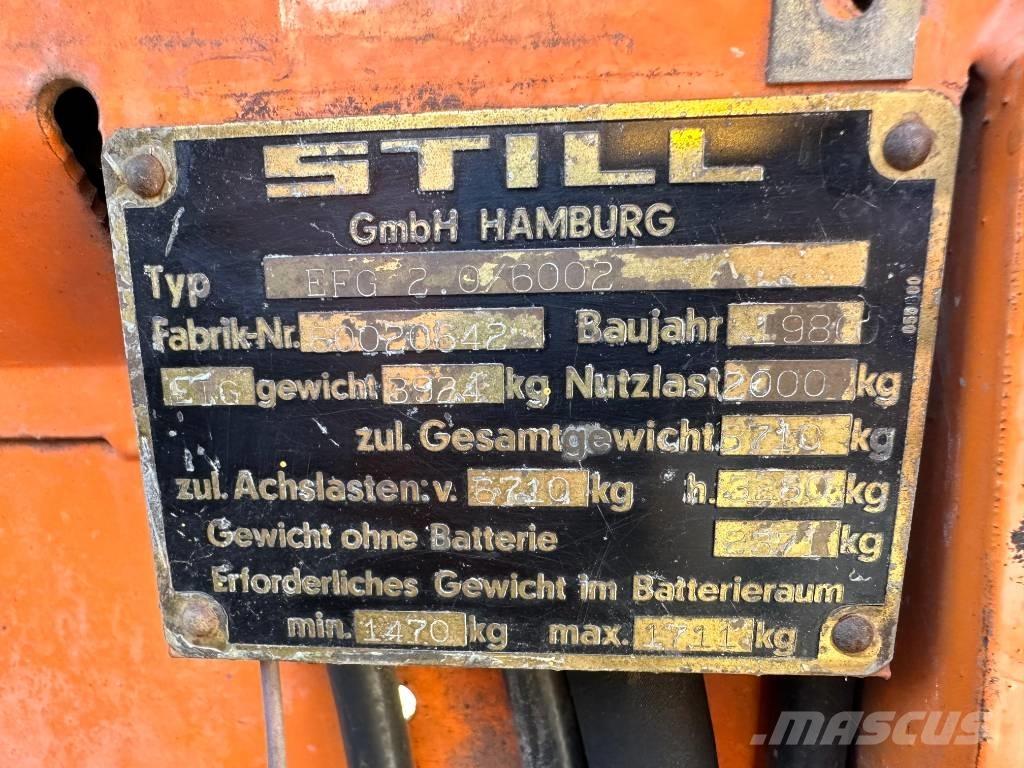 Still EFG 2/6012 Elektrische heftrucks