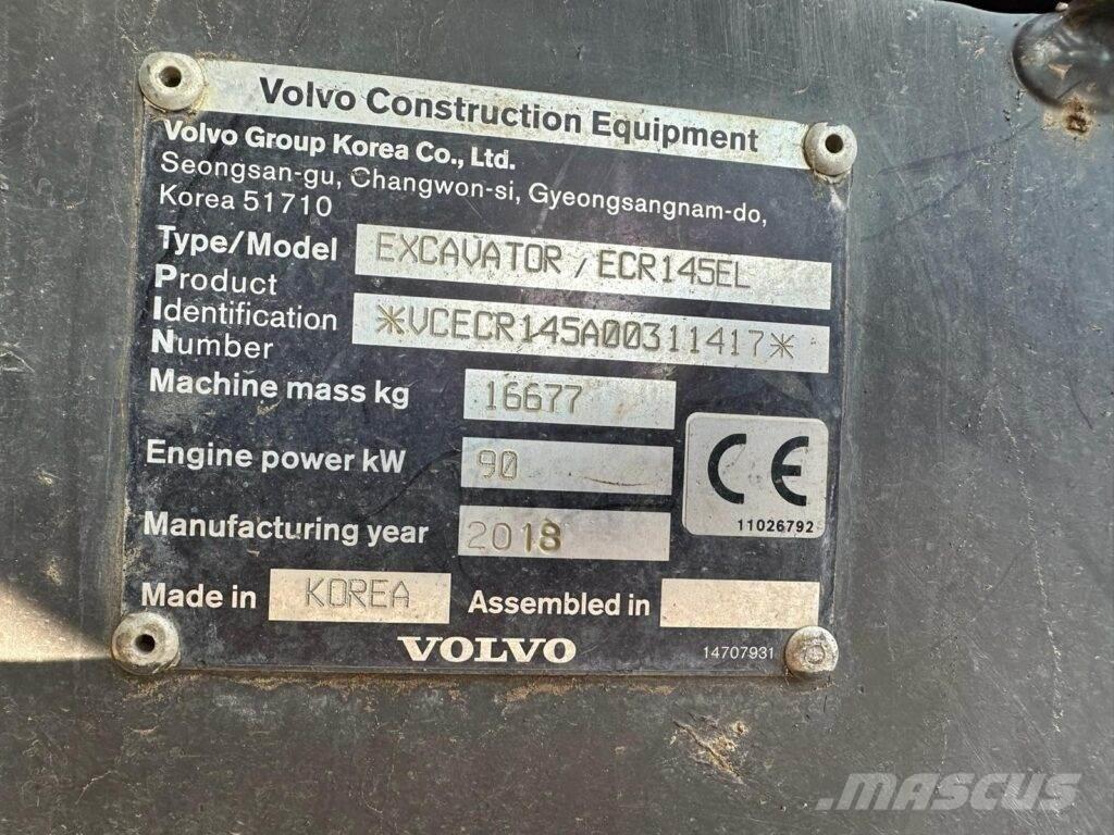 Volvo ECR145EL Rupsgraafmachines