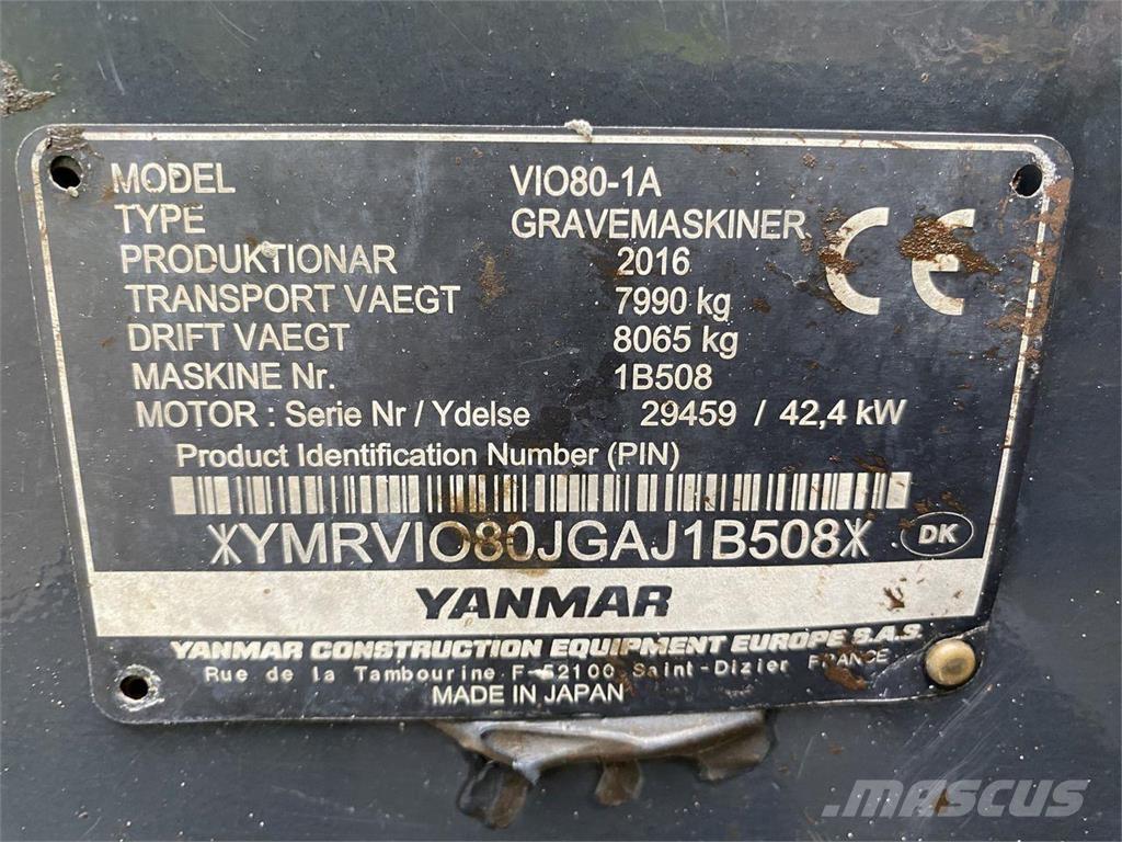 Yanmar VIO80-1A Wielgraafmachines