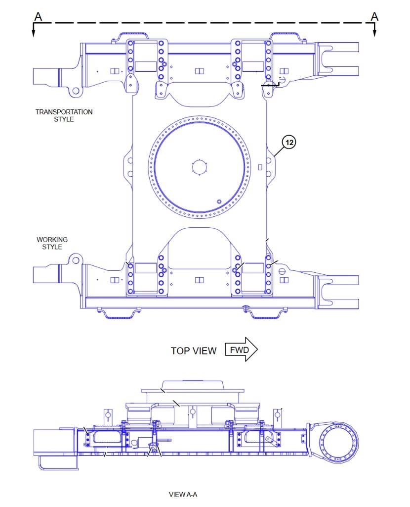 CAT 352 F Chassis en ophanging