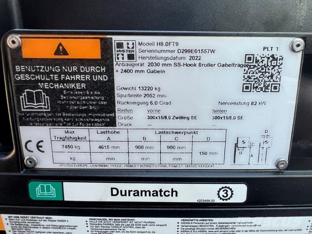 Hyster H 8.0 FT9 Diesel heftrucks