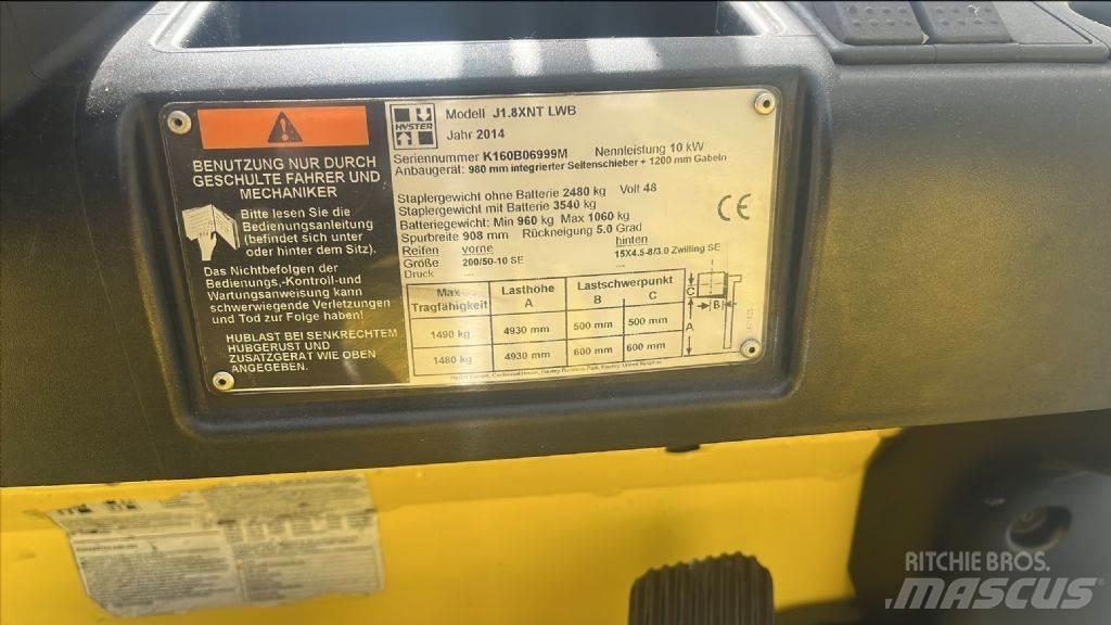 Hyster J 1.8 XNT Elektrische heftrucks
