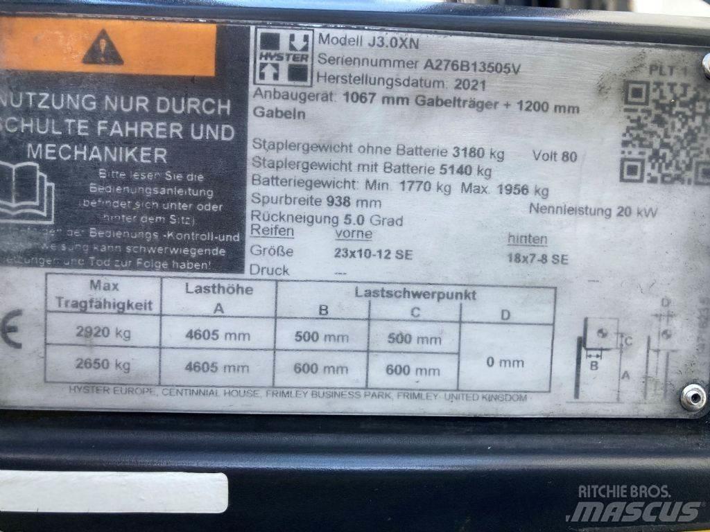 Hyster J 3.0 XN Elektrische heftrucks