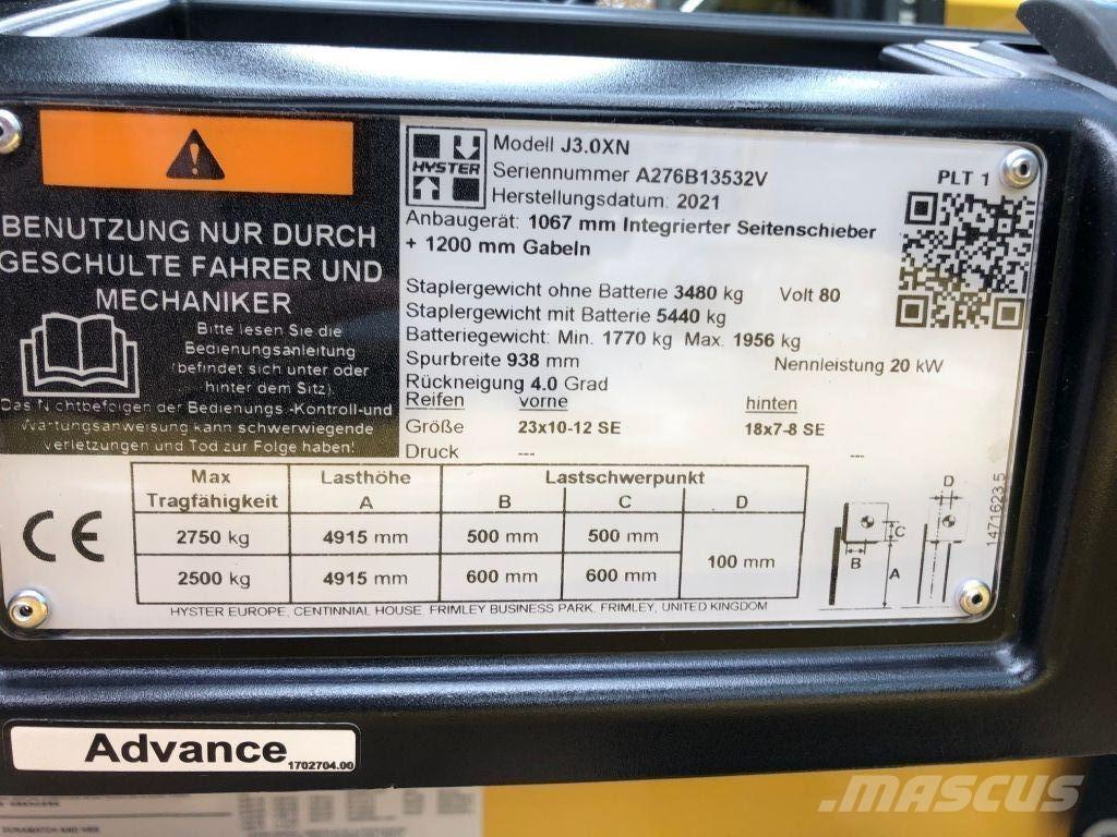 Hyster J 3.0 XN Elektrische heftrucks