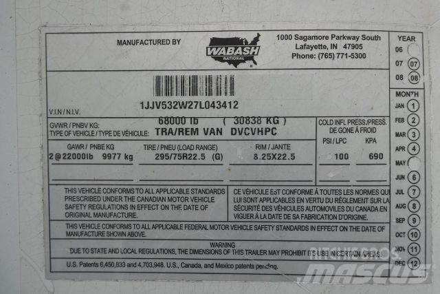 Wabash DVCVHPC Gesloten opbouw trailers