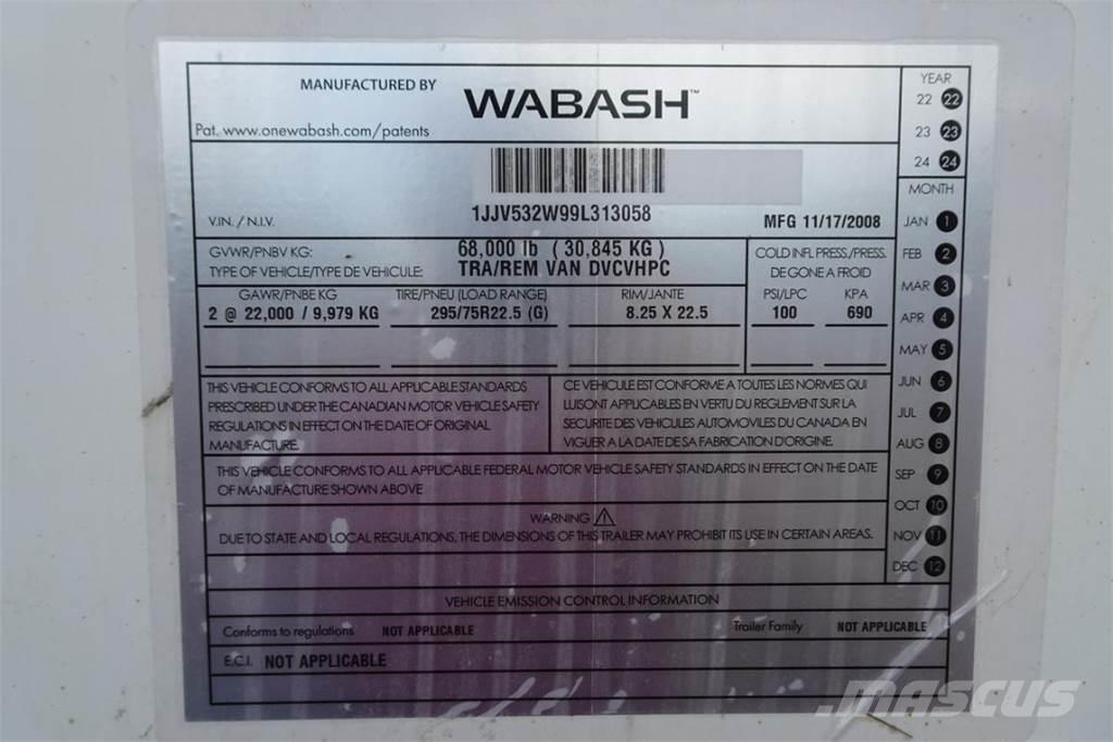 Wabash DVCVHPC Gesloten opbouw trailers