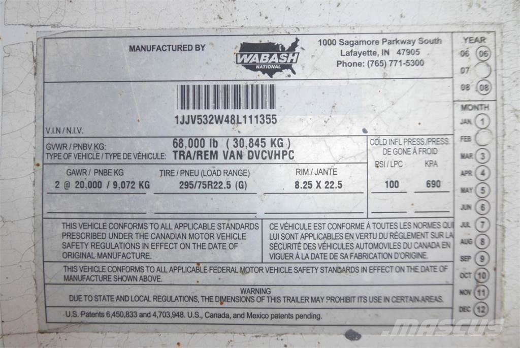 Wabash DVCVHPC Gesloten opbouw trailers