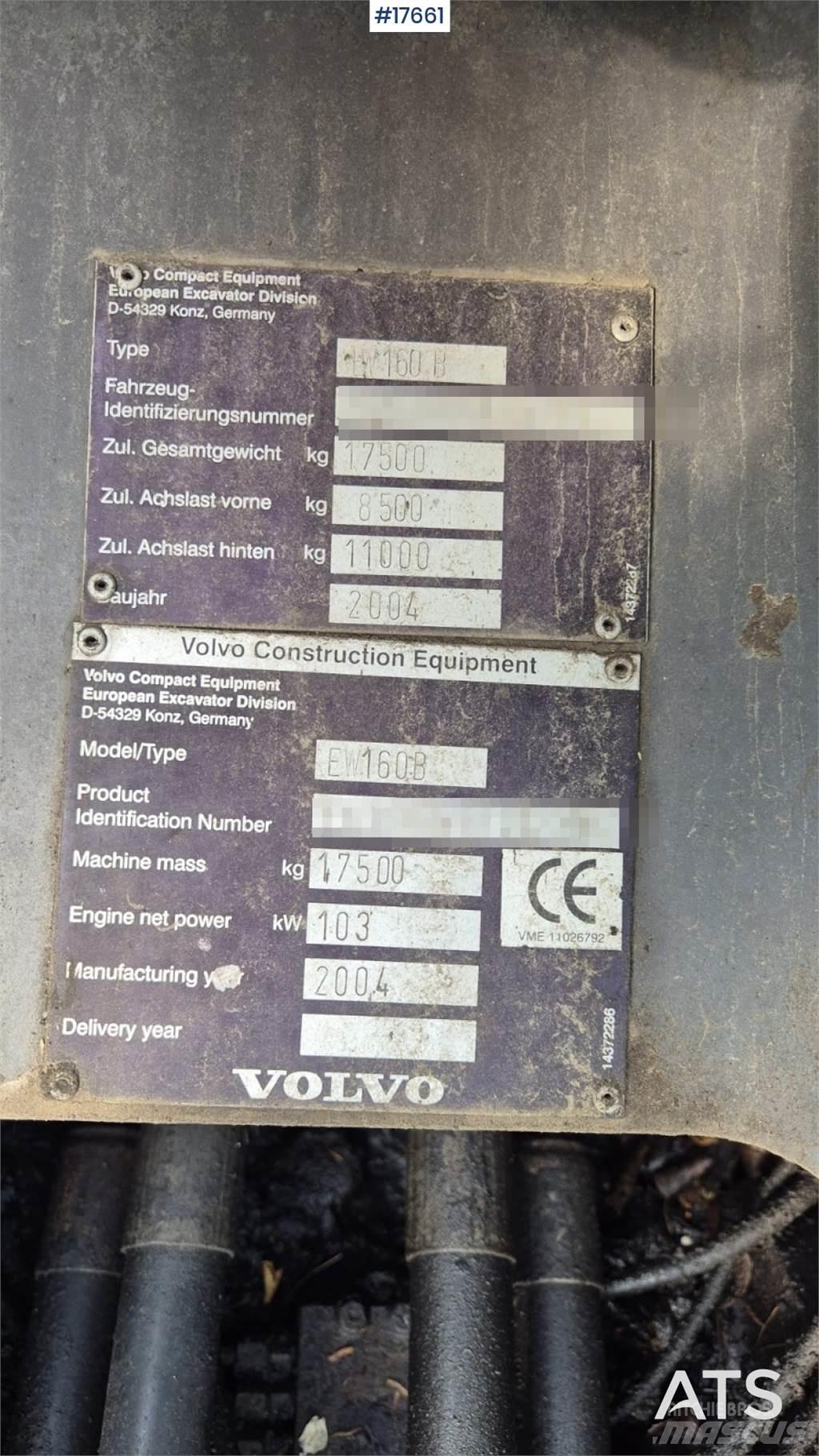 Volvo EW 160B Wielgraafmachines