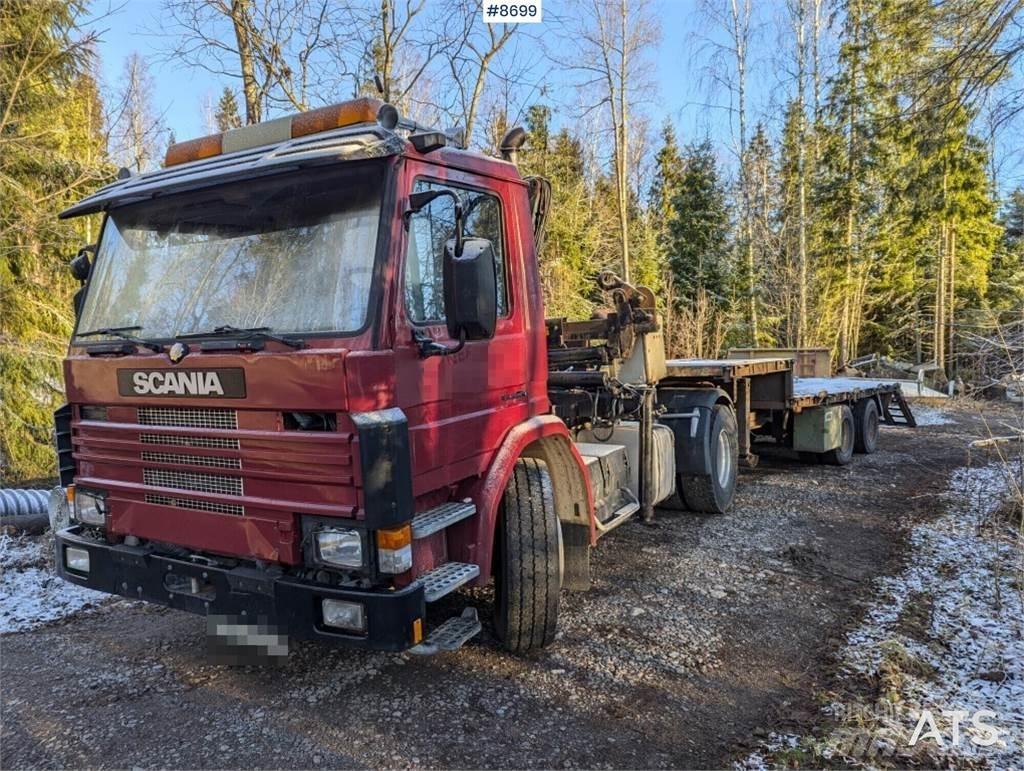 Scania P93 Vlakke laadvloer met kraan