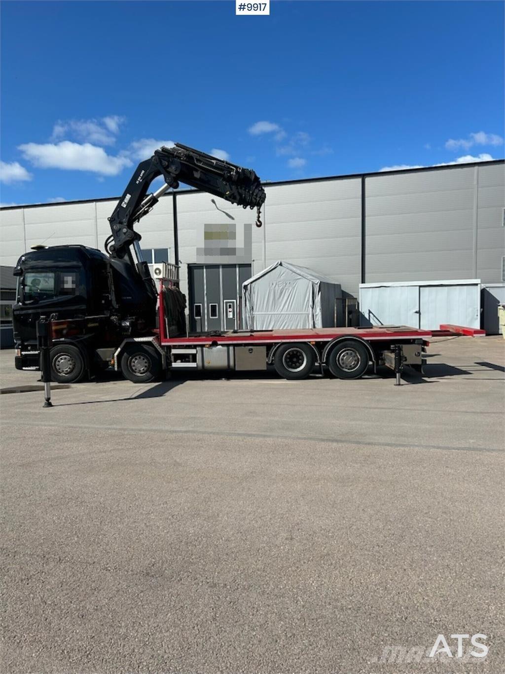 Scania R520 Vlakke laadvloer met kraan