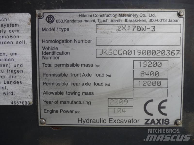 Hitachi ZX170W-3 Wielgraafmachines