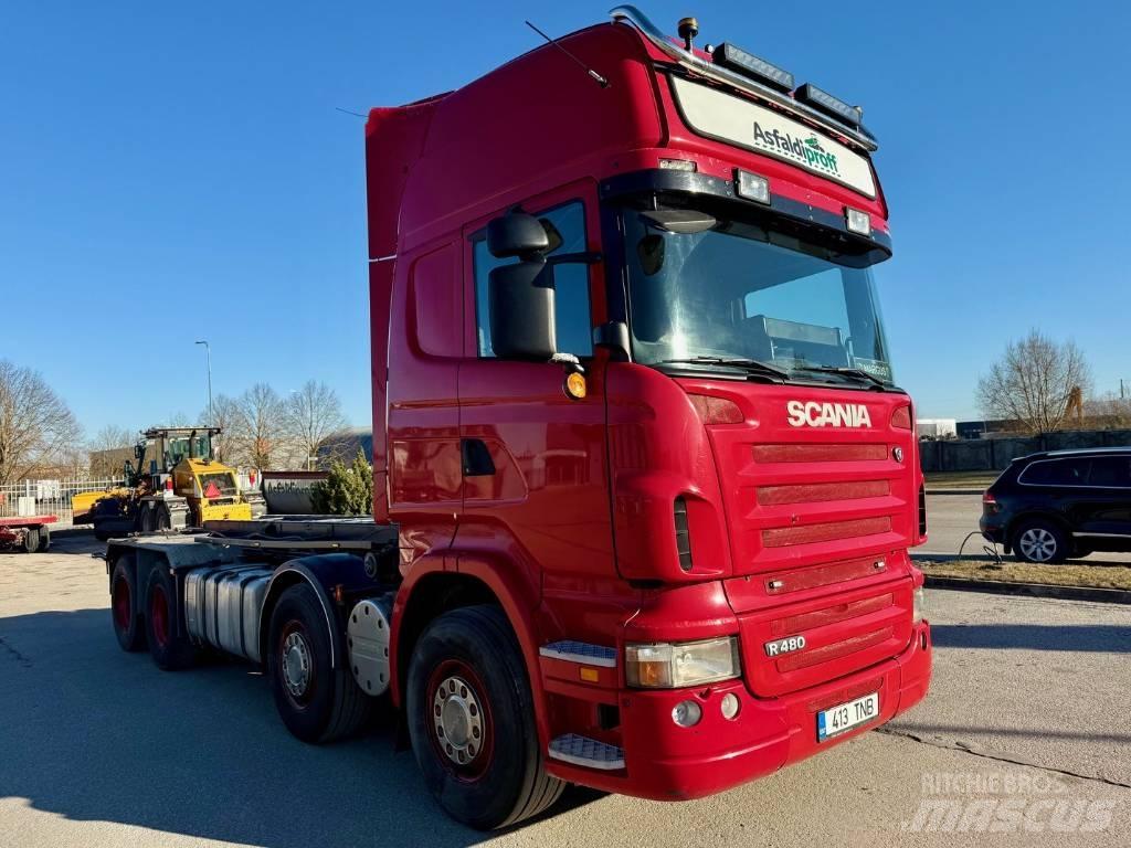 Scania R 480 Containertrucks met kabelsysteem