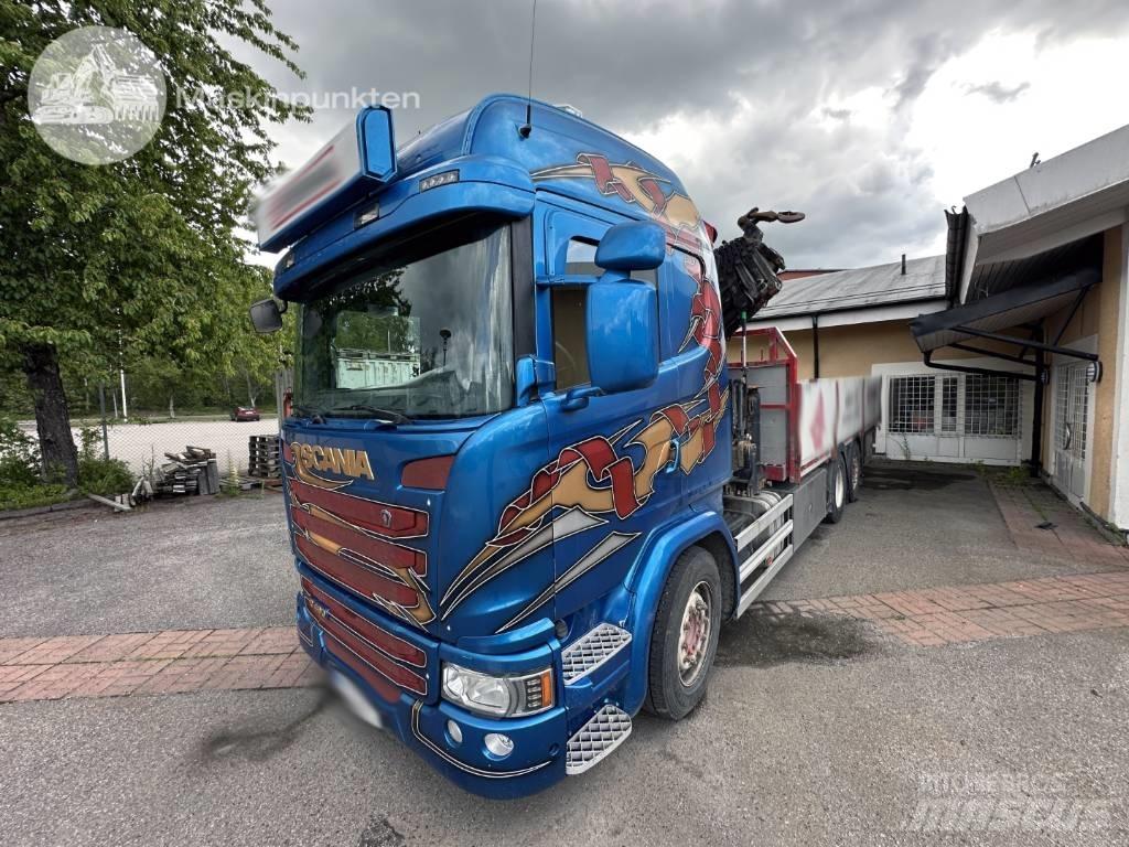 Scania G 490 Vlakke laadvloer met kraan