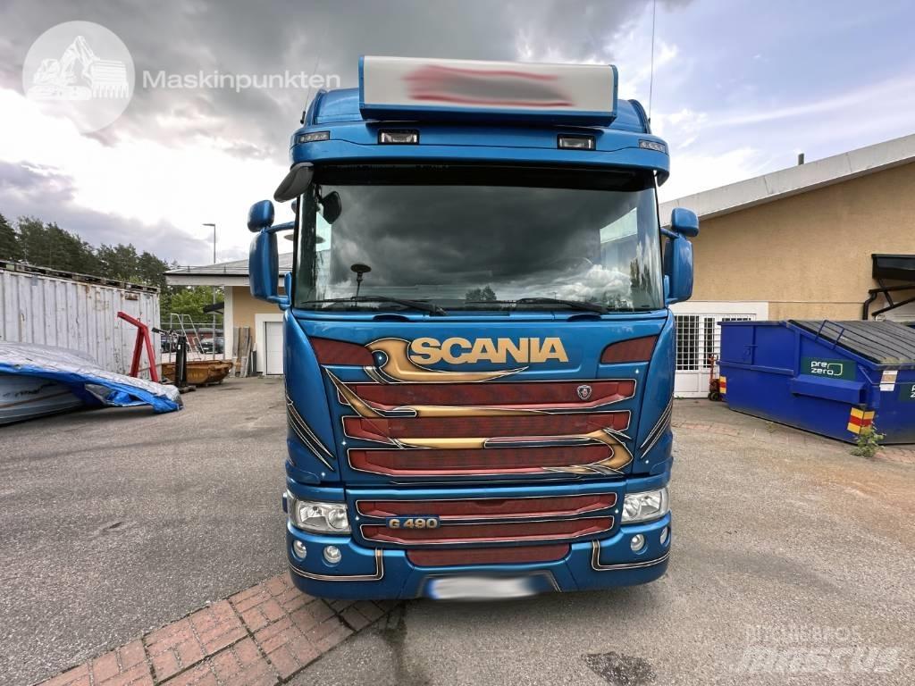 Scania G 490 Vlakke laadvloer met kraan