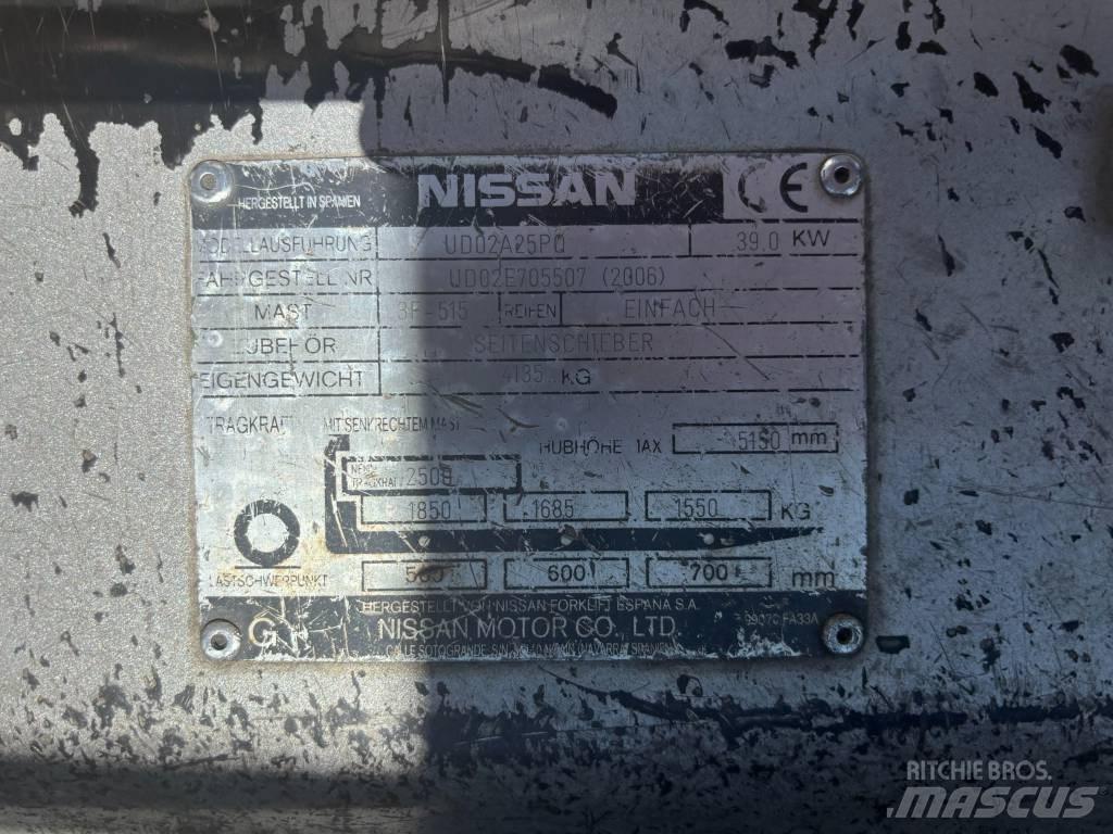 Nissan UD02A25PQ LPG heftrucks