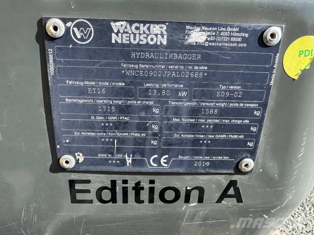 Wacker Neuson ET16 Rupsgraafmachines