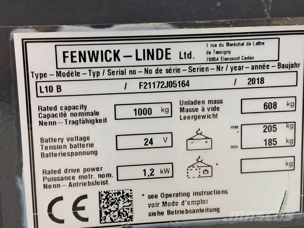 Linde L10B Stapelaar meeloop