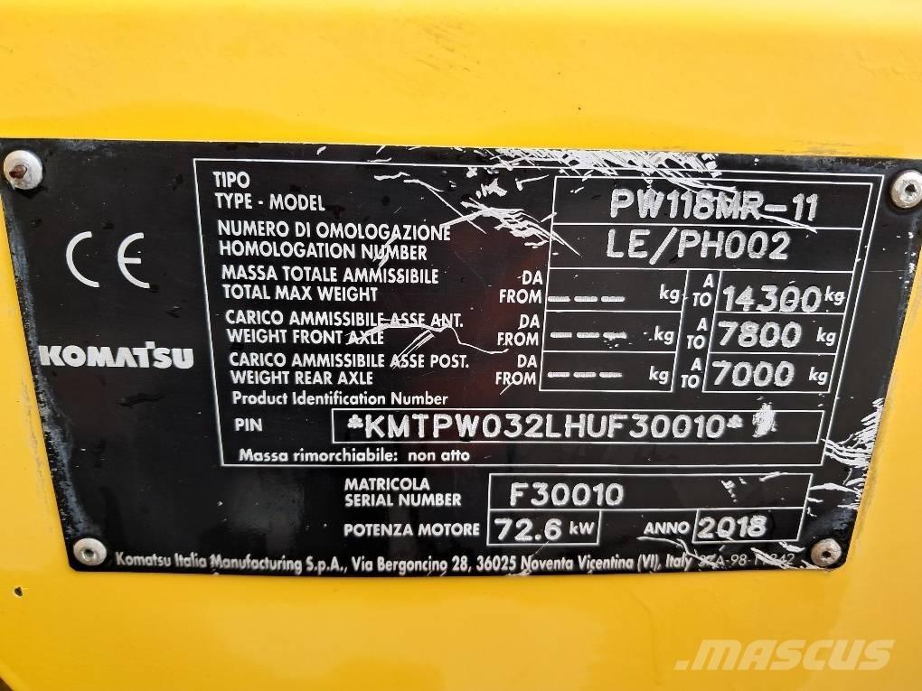 Komatsu PW118MR-11 Wielgraafmachines