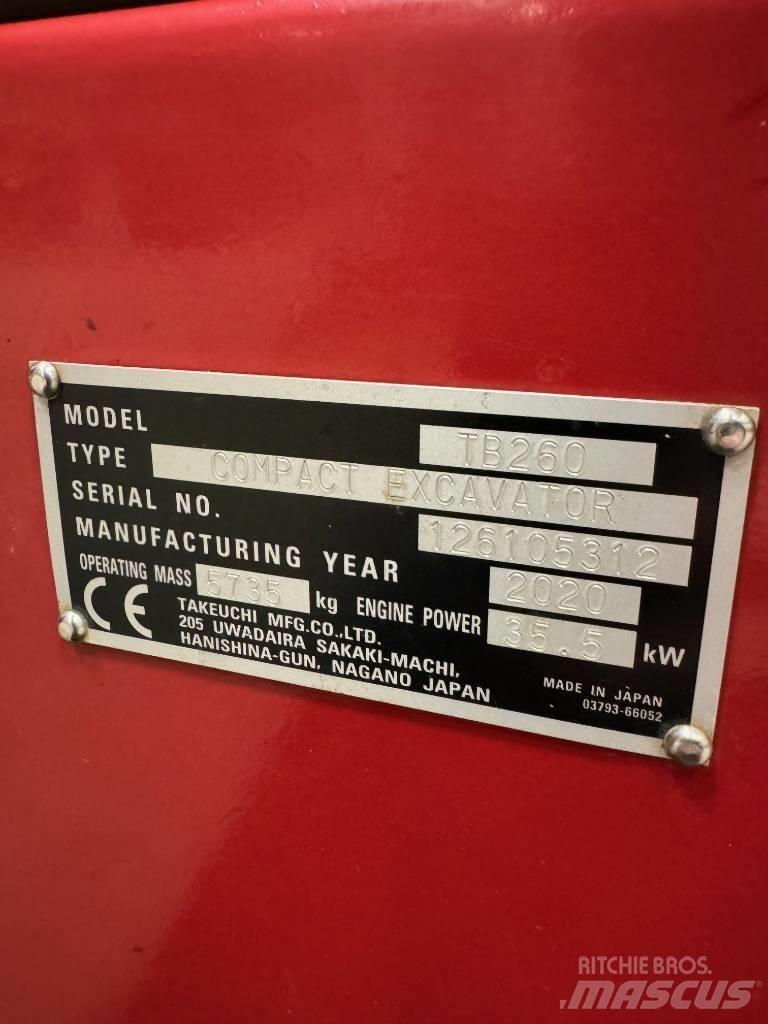 Takeuchi TB 260 Minigraafmachines < 7t