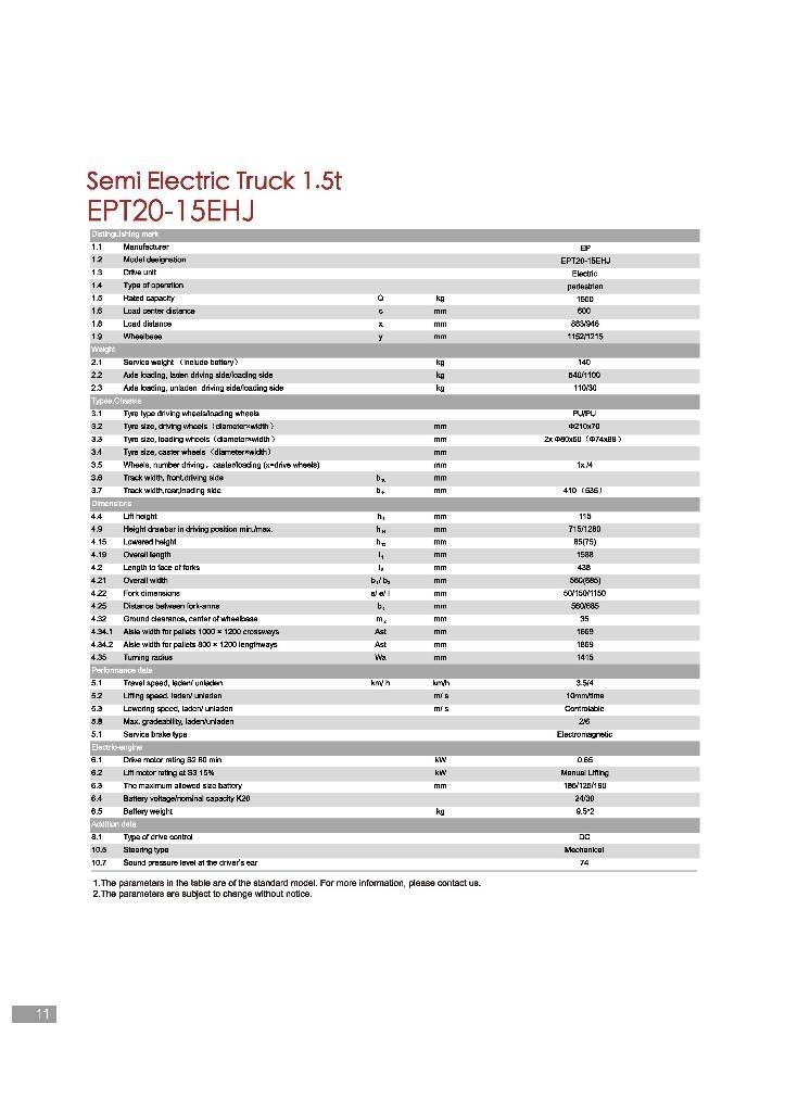 EP EPT20-15EHJ Steekwagentje
