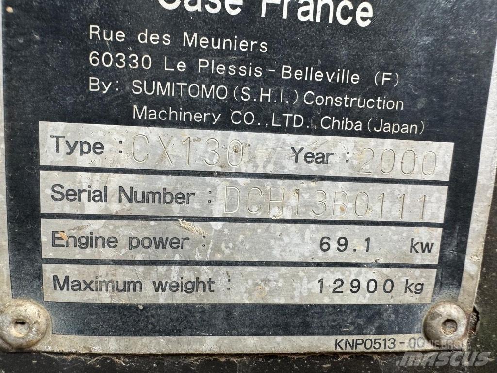 CASE CX 130 Rupsgraafmachines