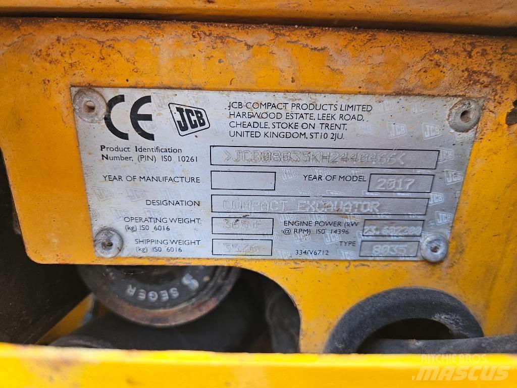 JCB 8035 ZTS + QH Minigraafmachines < 7t
