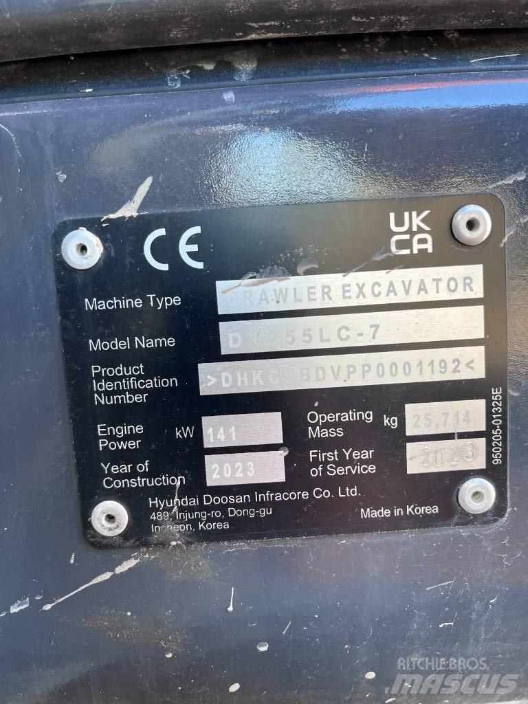 Doosan DX255 LC-7 Rupsgraafmachines