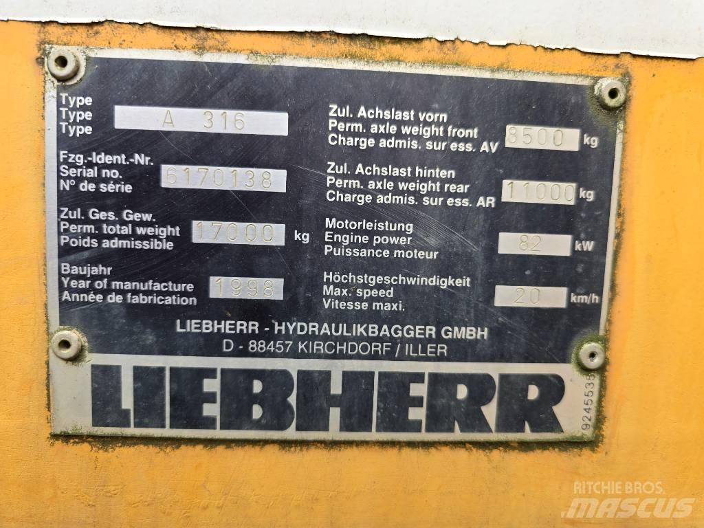 Liebherr A 316 Wielgraafmachines