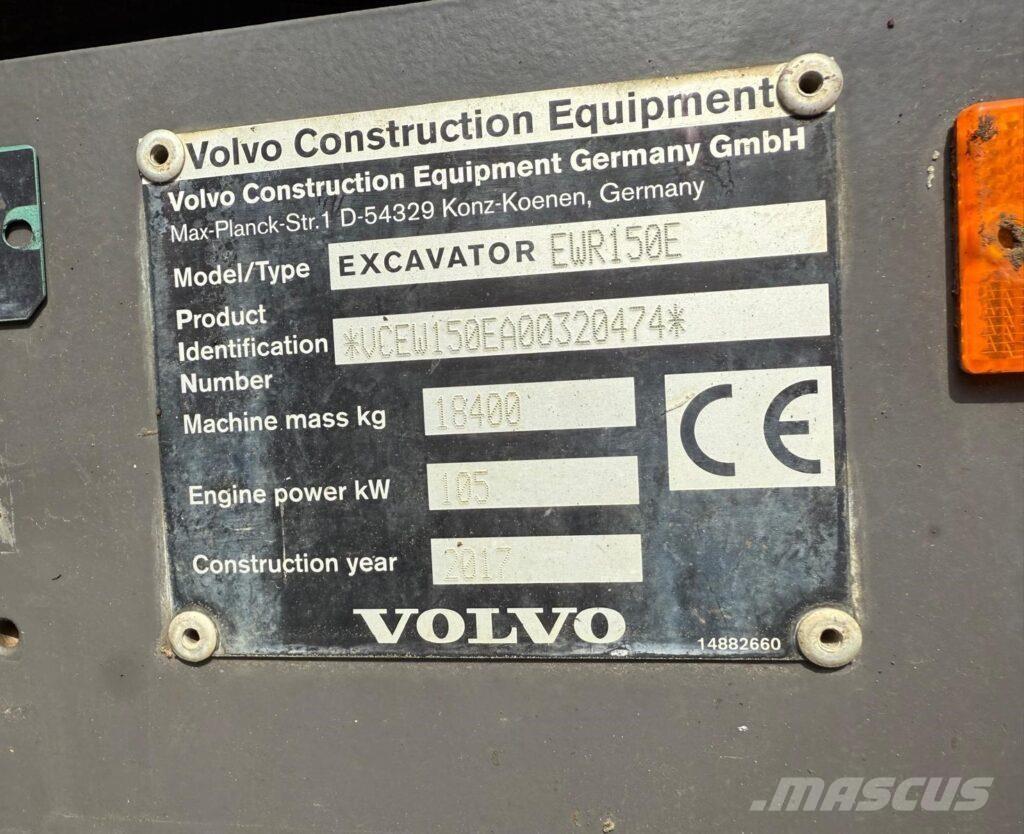 Volvo EWR150E Wielgraafmachines