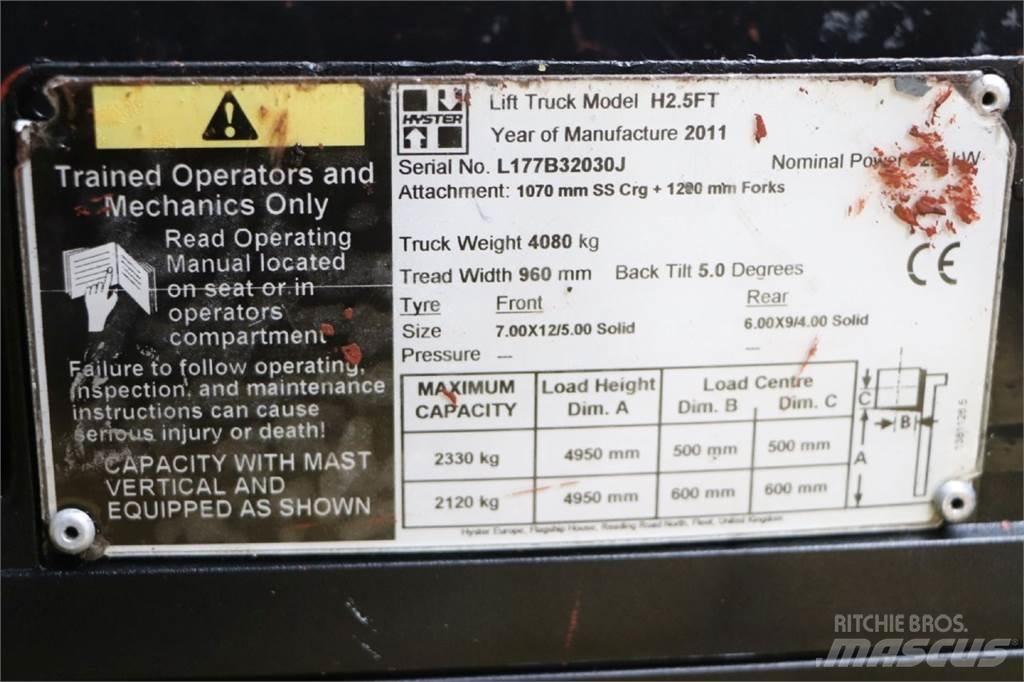 Hyster H2.5FT LPG heftrucks