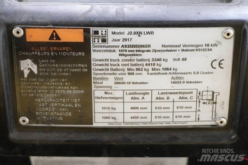 Hyster J2.0XN Elektrische heftrucks