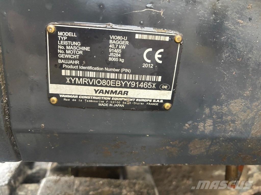 Yanmar Vio 80 U Midigraafmachines 7t - 12t