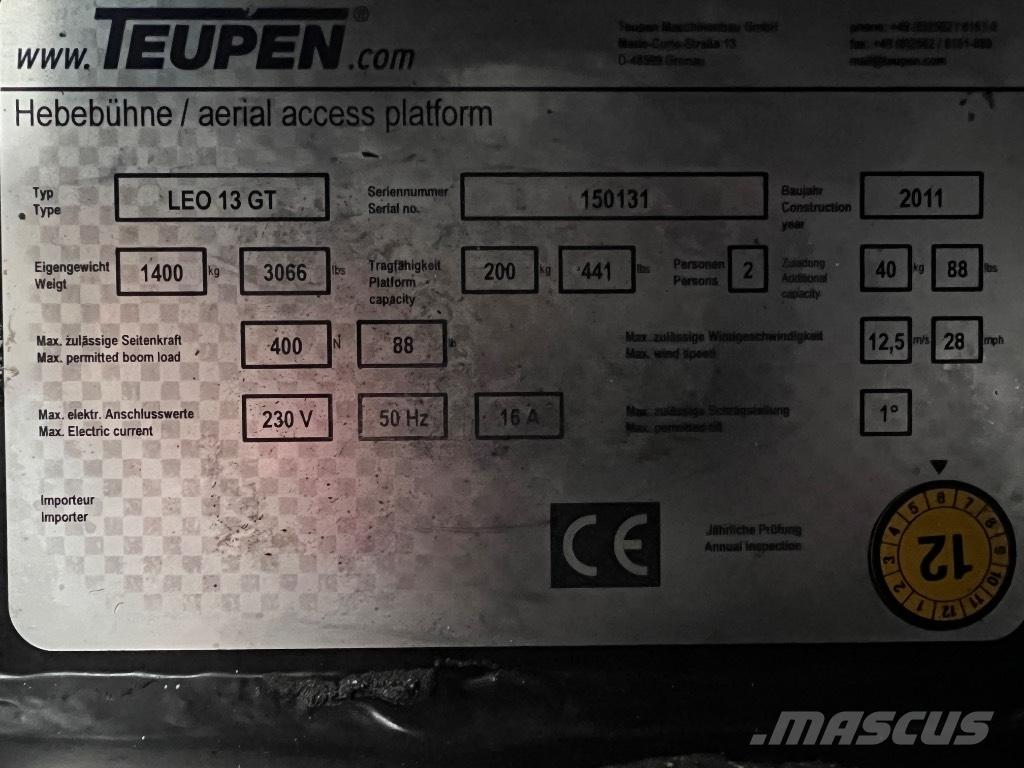 Teupen LEO 13 GT Zelfrijdende knikarm hoogwerker