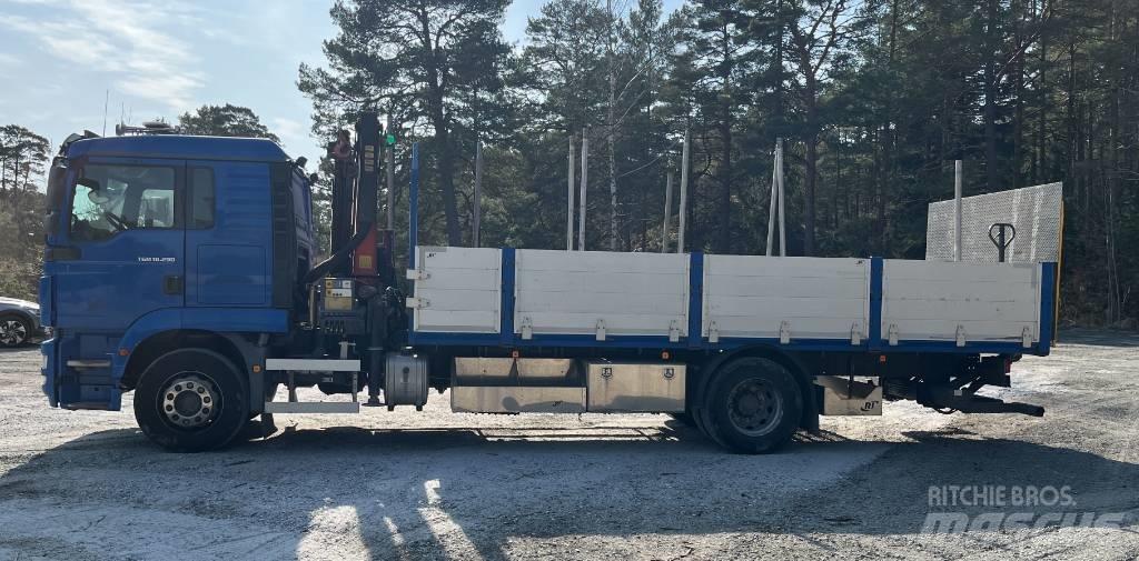 MAN TGM 18.290 Vlakke laadvloer met kraan