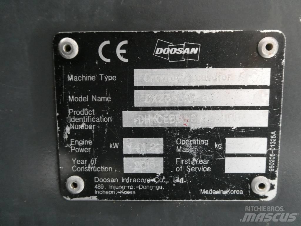 Doosan DX 235 LCR-5 Rupsgraafmachines