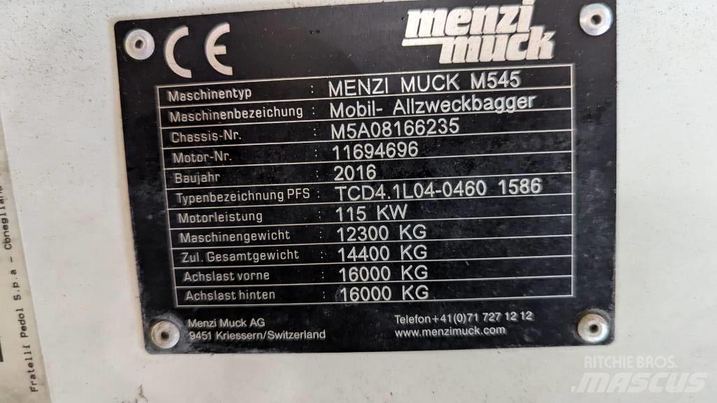 Menzi Muck M545 Wielgraafmachines