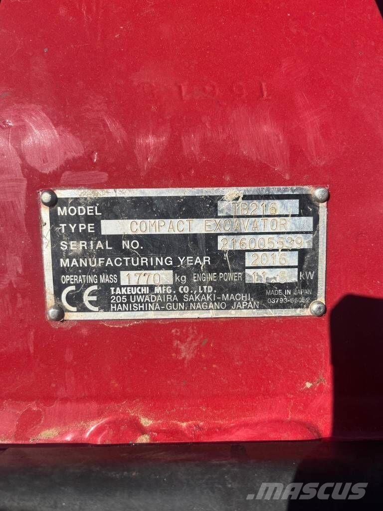 Takeuchi TB216 Minigraafmachines < 7t