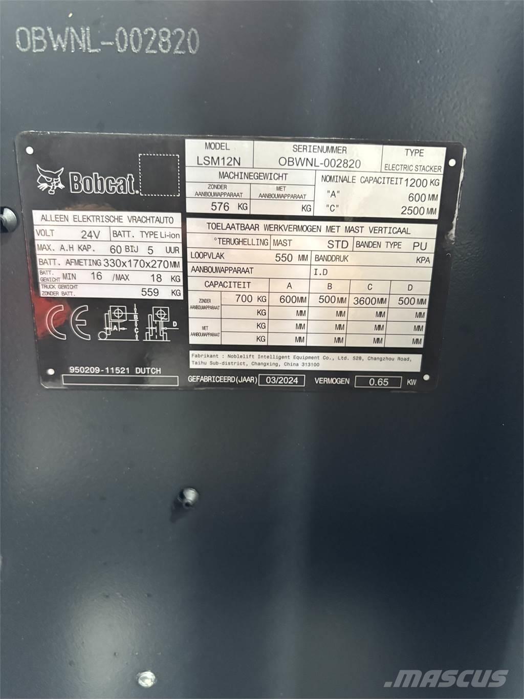 Bobcat LSM12N Stapelaar meeloop